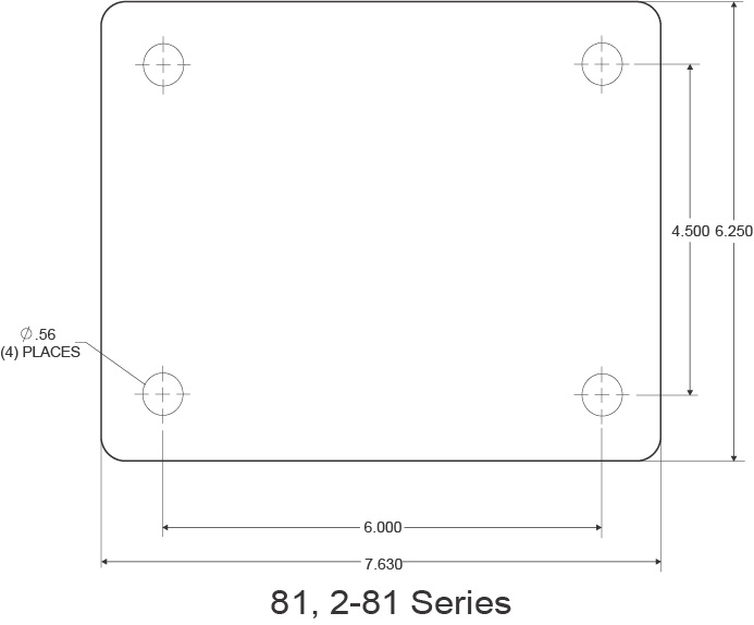 Heavy Duty Caster Wheel Top Plate Dimensions 