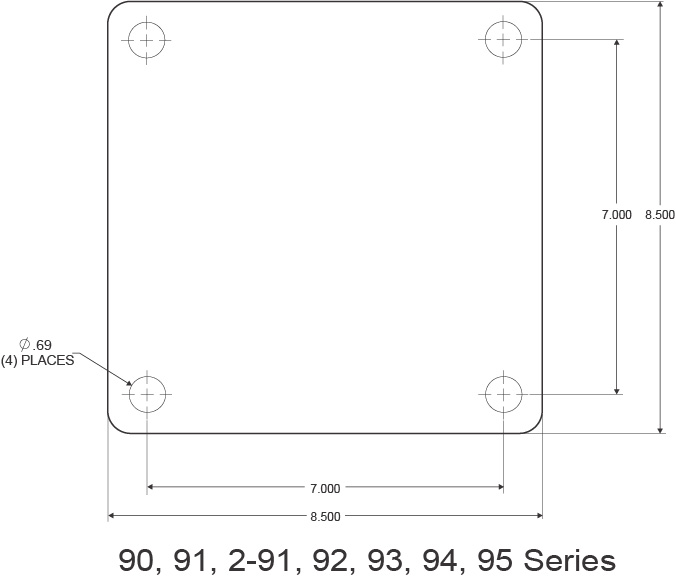 Heavy Duty Caster Wheel Top Plate Dimensions 