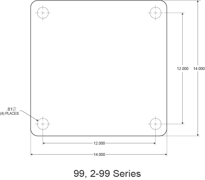 Heavy Duty Caster Wheel Top Plate Dimensions 