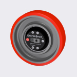 Noise Reducing with ShoX absorption system integrated into the center of an industrial wheel